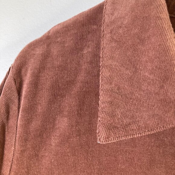 Womens Denim & Co Corduroy Shacket Jacket Brown XL Cotton Spandex - Picture 5 of 7